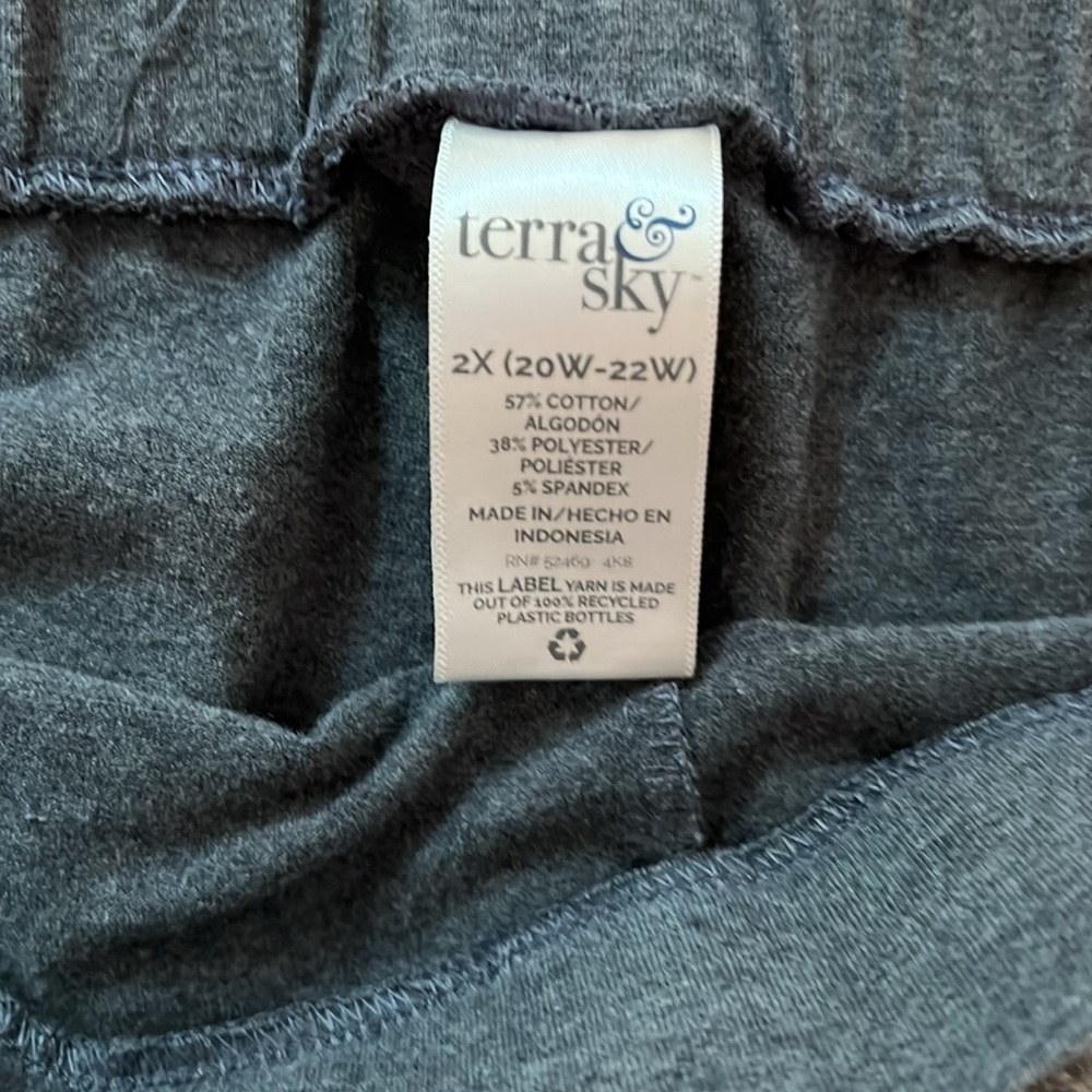 Terra & Sky Charcoal Gray Capri Pants, 2X (20W - 22W) - Picture 3 of 7